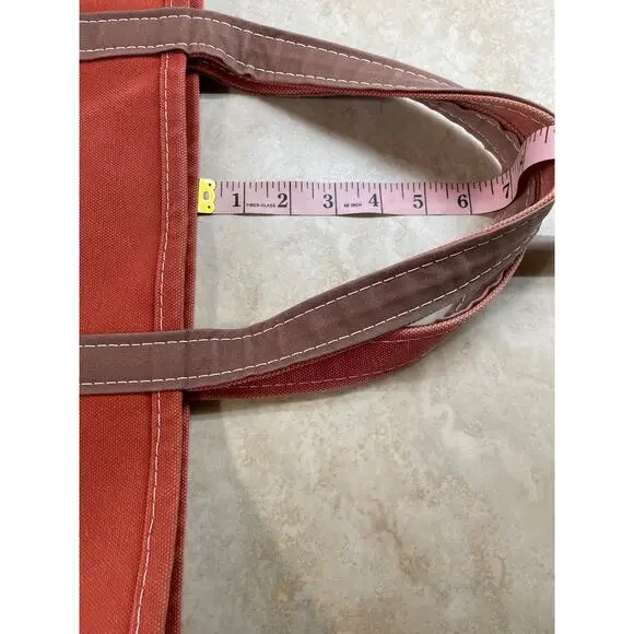 L.L.Bean Boat and Tote Bag Canvas Rust Orange Cotton USA Monogram Cooper - Picture 15 of 15